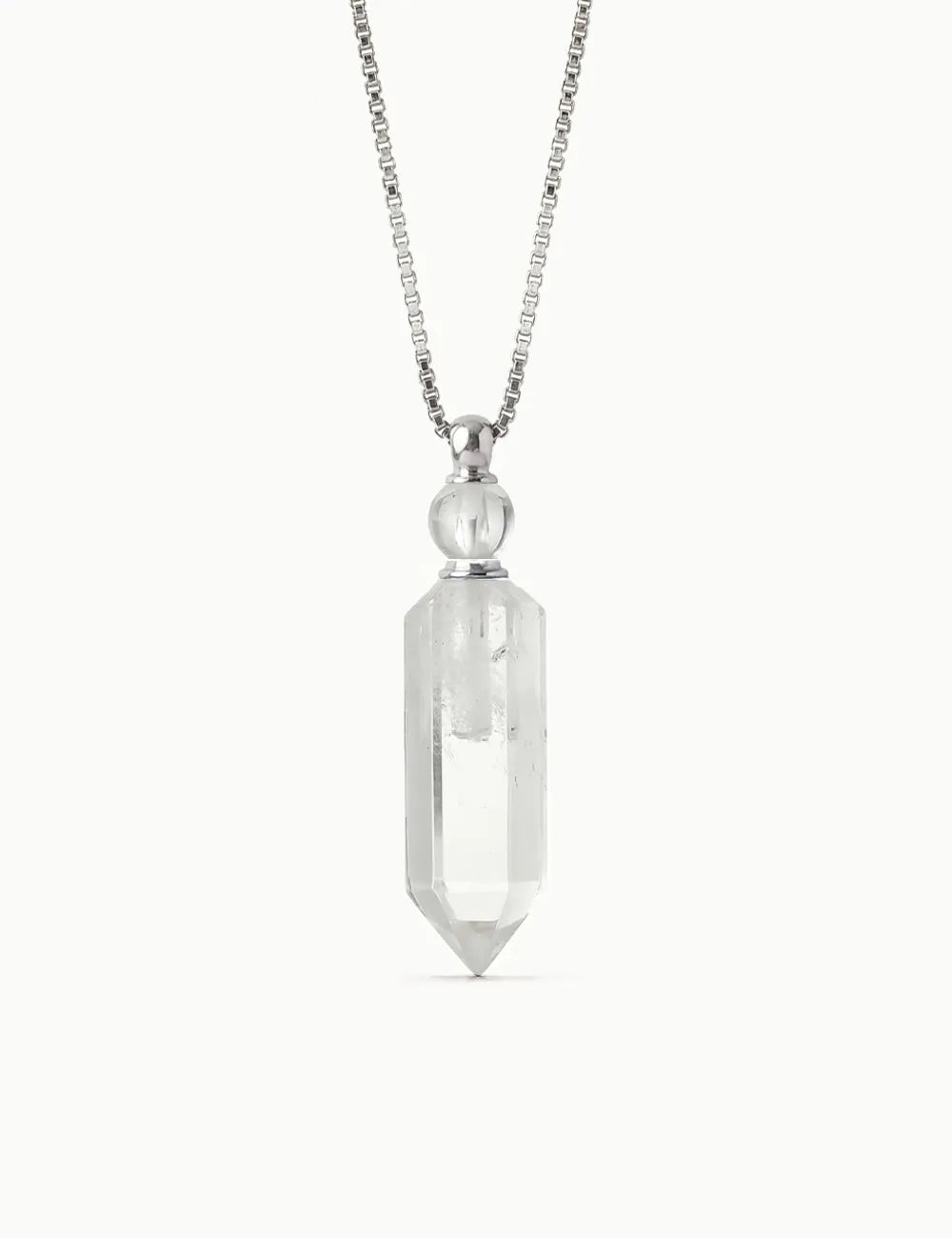 Collana per Aromaterapia in Quarzo Bianco lunga